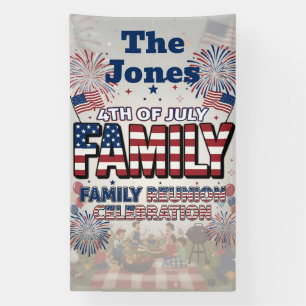 Patriotic Fourth of July Family Celebration Design Banner