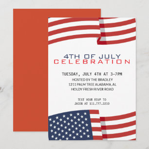 Patriotic Fourth of July Independence Day Invitation