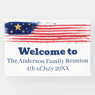 Patriotic Fourth of July Reunion Welcome Banner 