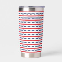 Patriotic Fourth of July seamless pattern on a