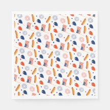 Patriotic Fourth of July seamless pattern on a