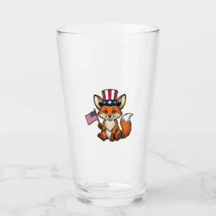 Patriotic Fox Vintage Engraving Shirt Design_1 Glass