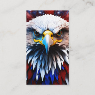 Patriotic Fractal Eagles Tee Business Card