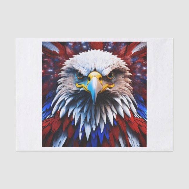 Patriotic Fractal Eagles Tee Tissue Paper (Front)