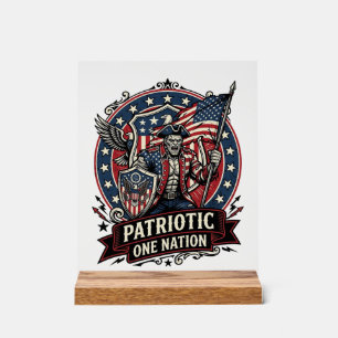 Patriotic Frankenstein Freedom Brute Horror Monste Acrylic Sign