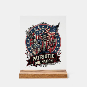Patriotic Frankenstein Freedom Brute Horror Monste Acrylic Sign