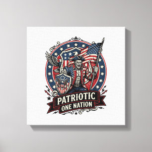 Patriotic Frankenstein Freedom Brute Horror Monste Canvas Print