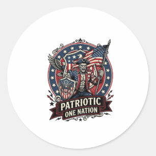 Patriotic Frankenstein Freedom Brute Horror Monste Classic Round Sticker