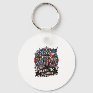 Patriotic Frankenstein Freedom Brute Horror Monste Key Ring