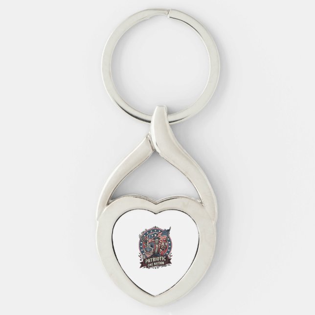 Patriotic Frankenstein Freedom Brute Horror Monste Key Ring (Front)