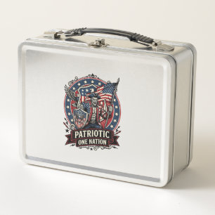 Patriotic Frankenstein Freedom Brute Horror Monste Metal Lunch Box
