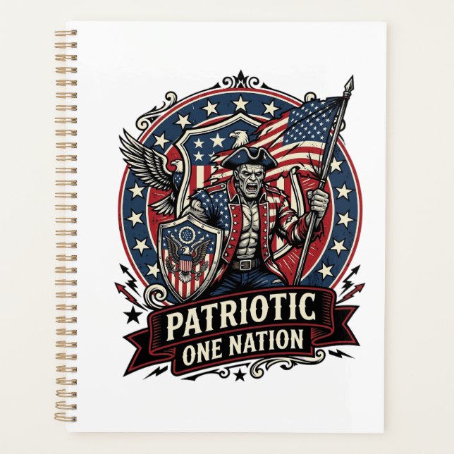 Patriotic Frankenstein Freedom Brute Horror Monste Planner (Front)