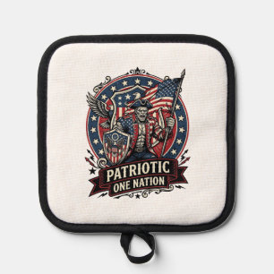 Patriotic Frankenstein Freedom Brute Horror Monste Pot Holder