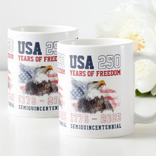 Patriotic Freedom America's 250th Anniversary Coffee Mug