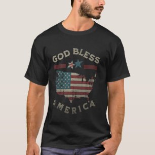 Patriotic Freedom Dad Mum 4th of July Vintage Flag T-Shirt