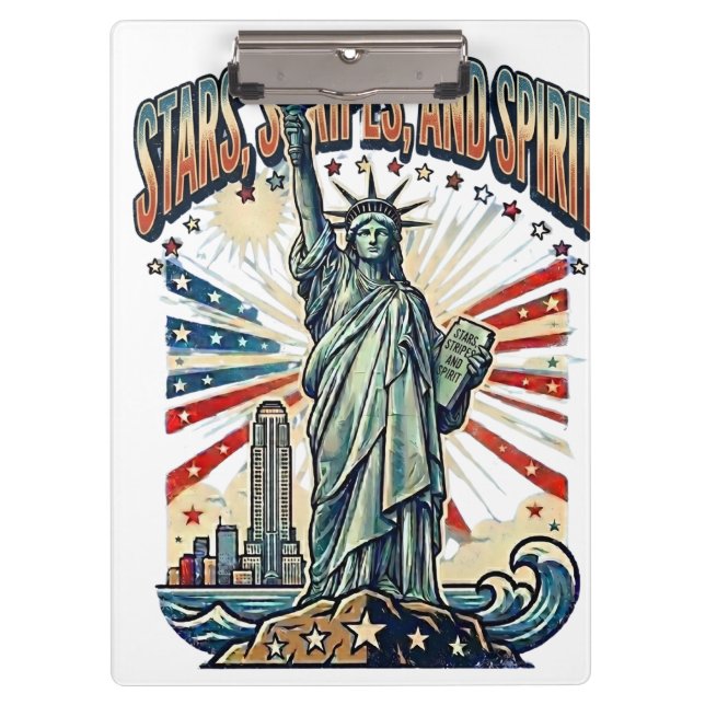 Patriotic Freedom Design Art Clipboard (Front)