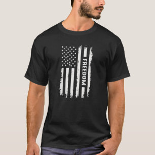 Patriotic Freedom Distressed Flag Graphic T-Shirt