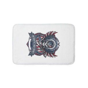 Patriotic Freedom Guitarist Skull Music Rock Metal Bath Mat