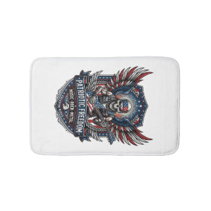 Patriotic Freedom Guitarist Skull Music Rock Metal Bath Mat