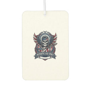 Patriotic Freedom Guitarist Skull Music Rock Metal Car Air Freshener