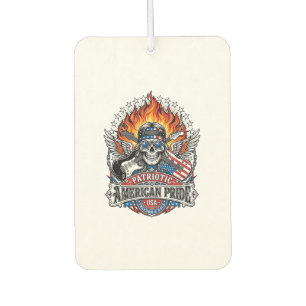 Patriotic Freedom Guitarist Skull Music Rock Metal Car Air Freshener