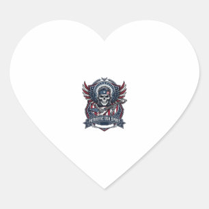 Patriotic Freedom Guitarist Skull Music Rock Metal Heart Sticker