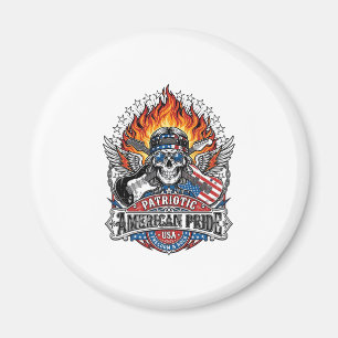 Patriotic Freedom Guitarist Skull Music Rock Metal Magnet