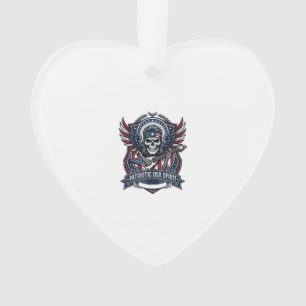 Patriotic Freedom Guitarist Skull Music Rock Metal Ornament