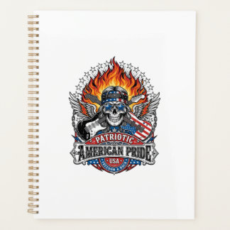 Patriotic Freedom Guitarist Skull Music Rock Metal Planner