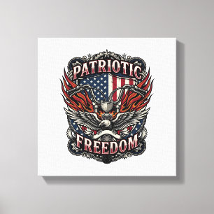 Patriotic Freedom Handlebars Biker Road Freedom Pa Canvas Print