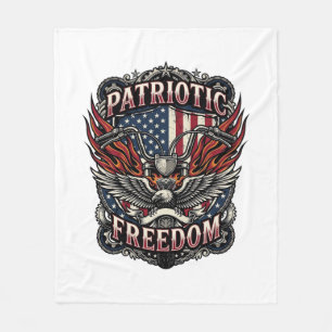 Patriotic Freedom Handlebars Biker Road Freedom Pa Fleece Blanket