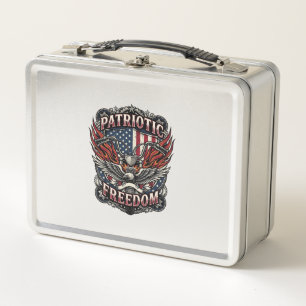 Patriotic Freedom Handlebars Biker Road Freedom Pa Metal Lunch Box