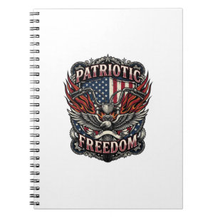 Patriotic Freedom Handlebars Biker Road Freedom Pa Notebook