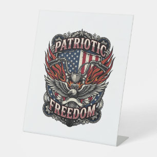 Patriotic Freedom Handlebars Biker Road Freedom Pa Pedestal Sign