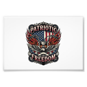 Patriotic Freedom Handlebars Biker Road Freedom Pa Photo Print