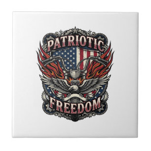 Patriotic Freedom Handlebars Biker Road Freedom Pa Tile