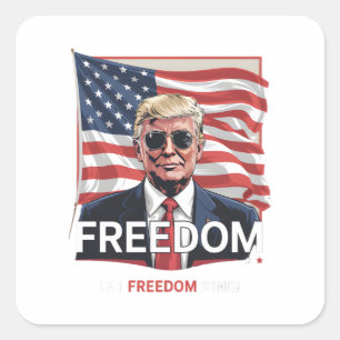 Patriotic Freedom Let Freedom Ring Square Sticker