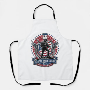 Patriotic Freedom Operator Silhouette Military Ins Apron