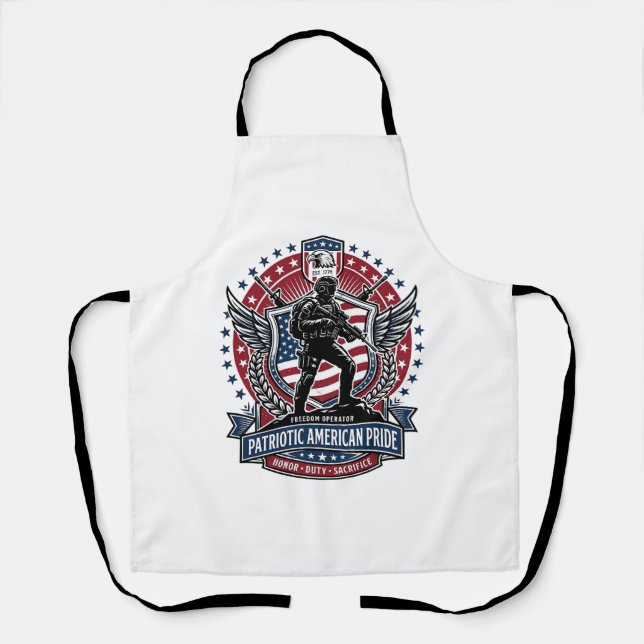 Patriotic Freedom Operator Silhouette Military Ins Apron (Front)