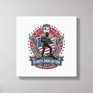 Patriotic Freedom Operator Silhouette Military Ins Canvas Print