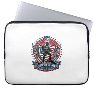 Patriotic Freedom Operator Silhouette Military Ins Laptop Sleeve