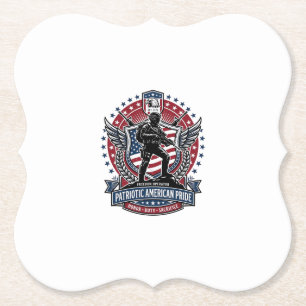 Patriotic Freedom Operator Silhouette Military Ins Paper Coaster