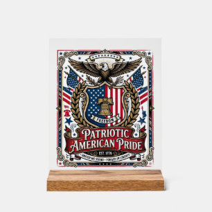 Patriotic Freedom Shield Liberty Icons & Symbols V Acrylic Sign