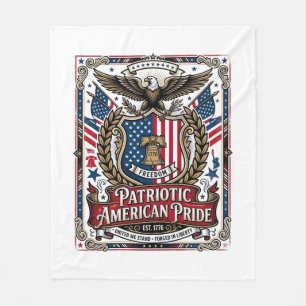 Patriotic Freedom Shield Liberty Icons & Symbols V Fleece Blanket