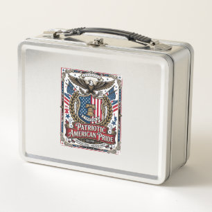 Patriotic Freedom Shield Liberty Icons & Symbols V Metal Lunch Box