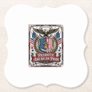 Patriotic Freedom Shield Liberty Icons & Symbols V Paper Coaster