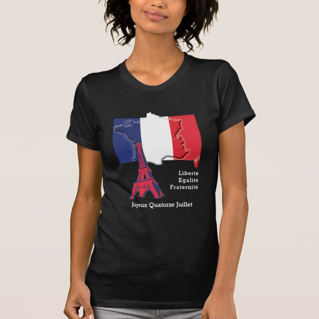 Patriotic French BASTILLE DAY  T-Shirt (Front)