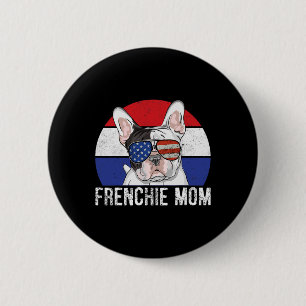 Patriotic French Bulldog Frenchie American Flag 4t 6 Cm Round Badge