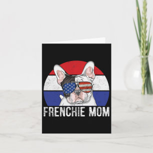 Patriotic French Bulldog Frenchie American Flag 4t Card