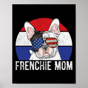 Patriotic French Bulldog Frenchie American Flag 4t Poster